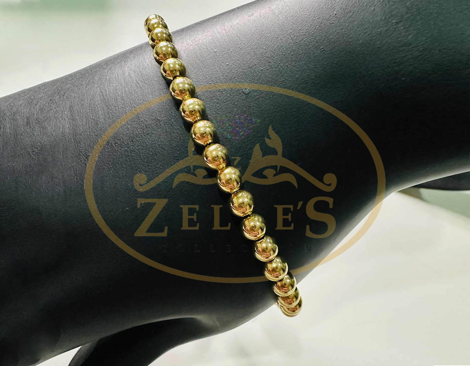 Gold Beaded Bracelet 8 - 8.5 inches - Image 2