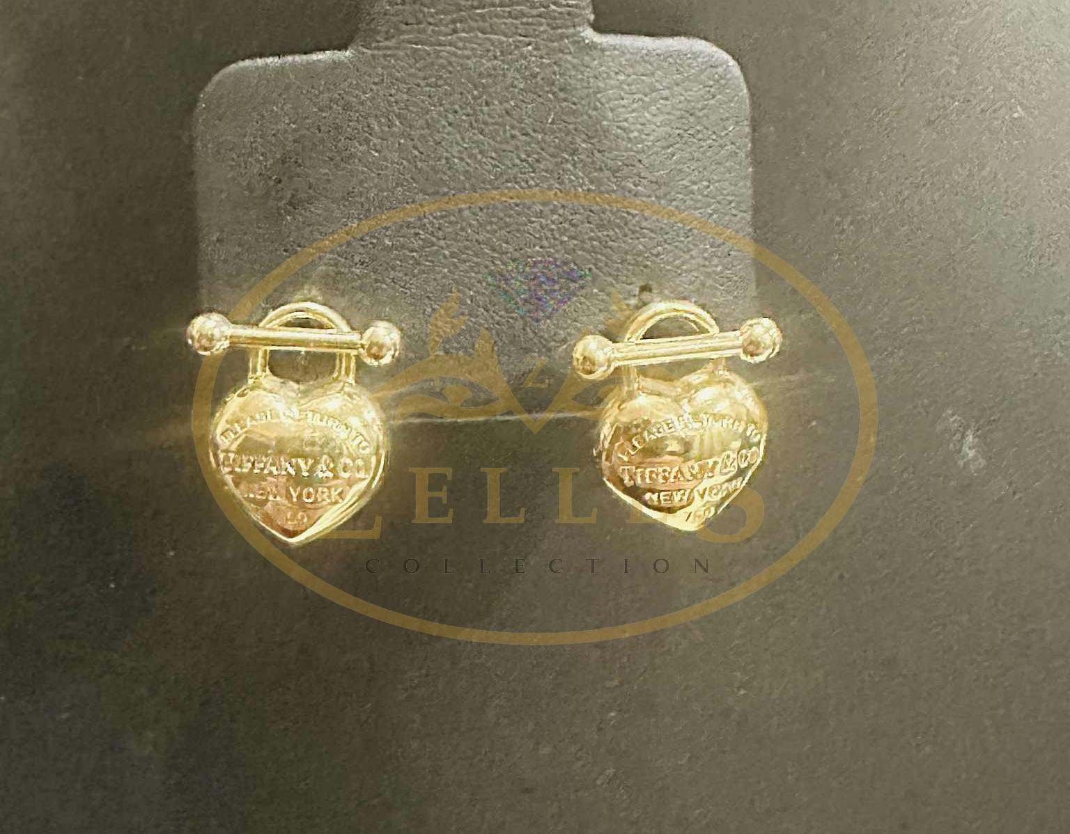 Gold Heart Padlock Earrings.