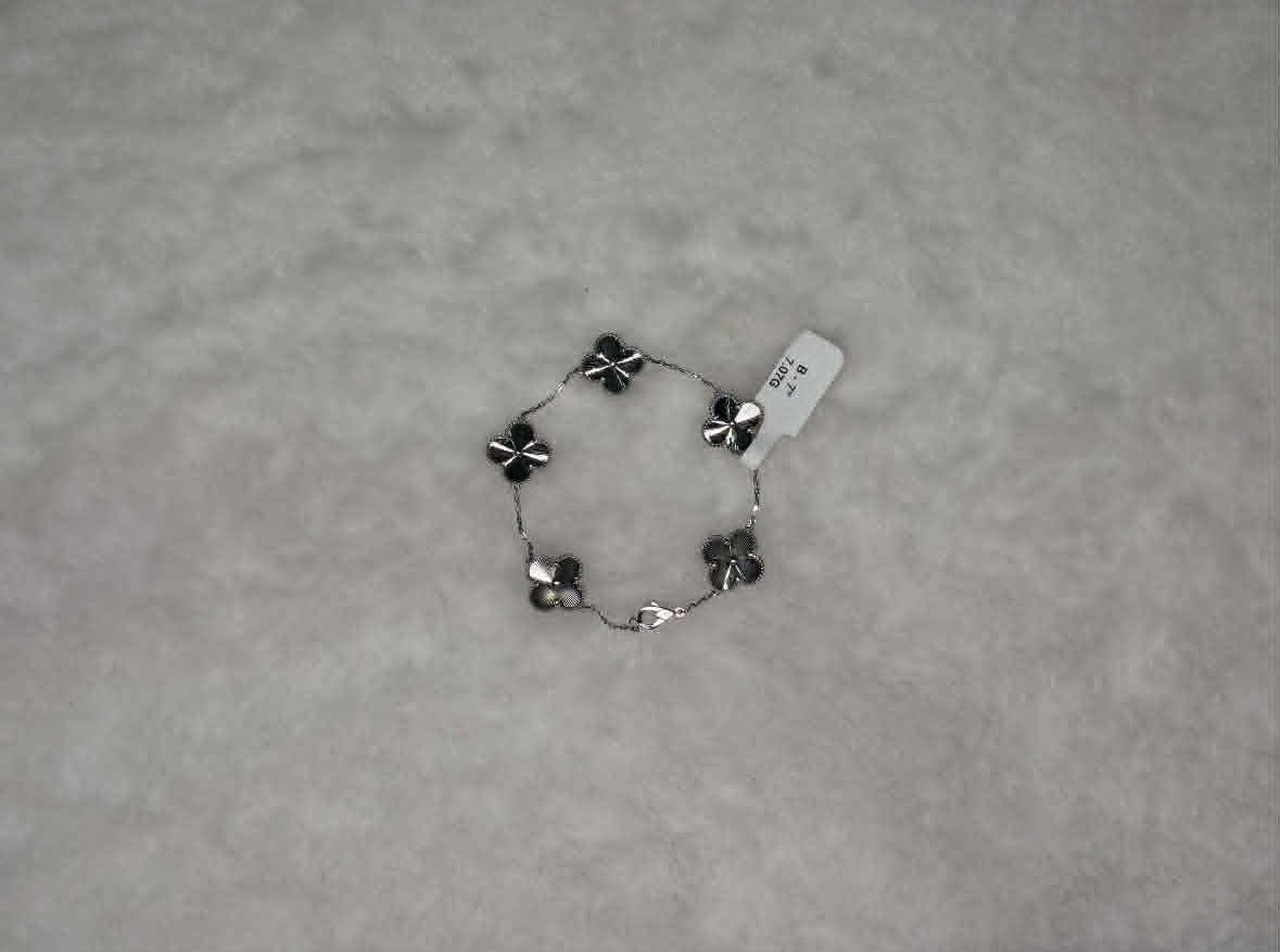 White Gold VCS Inspired Bracelet Size 7"